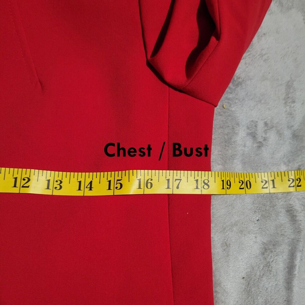 Tahari Arthur S. Levine Red Topper Jacket Coat Collarless Long Blazer Size 4 - Picture 9 of 15
